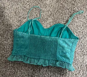 Free People Intimately cropped corset ruffle lace top thumbnail 4