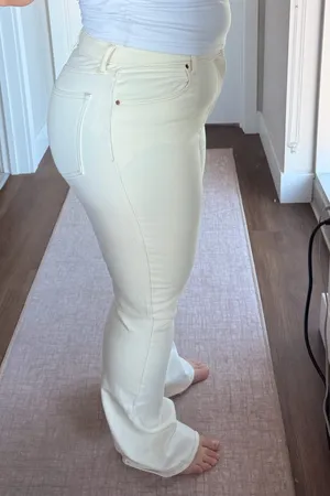 Abercrombie Cream Curve Love High-Rise 70s Vintage Flare thumbnail 4