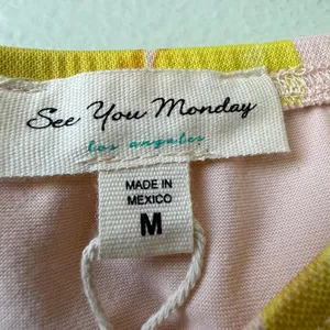 See You‎ Monday Lemon Print Midi Skirt Ruffle Trim Asymmetrical Hem Medium thumbnail 3