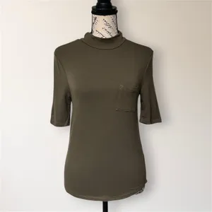 Articles of Society‎ S Military Green Mock Neck Pocket Top Minimalist Travel NWT thumbnail 2