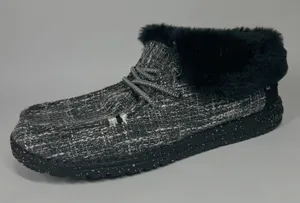 Hey Dude Wendy‎ Fold Boho Black Faux Fur Lined Loafer Slip On Shoes W11 thumbnail 1