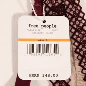 NWT Size xs Floral Free People X Revolve Alia Bralette in Bordeaux Combo thumbnail 4