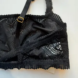 Aerie NWT Lace Mesh Bralette Bra Black Size Small S NEW thumbnail 9