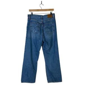 Levi's Ribcage Straight Ankle Jeans Medium Wash High Rise Distressed Size 30 thumbnail 5