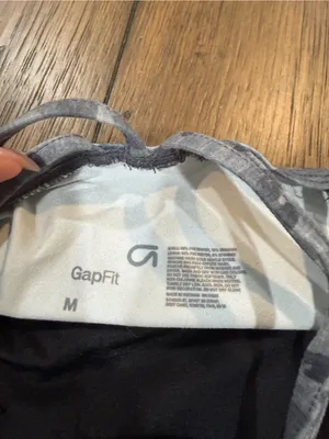 GAP Gray Camouflage Strappy Sports Bra thumbnail 4