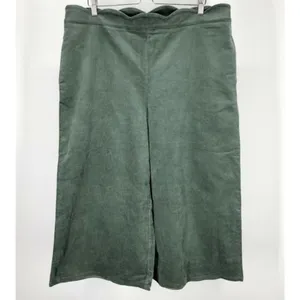 BP Nordstrom XS Green Scallop Waist Wide Leg Corduroy Crop Pants Cords Pant v6x thumbnail 4