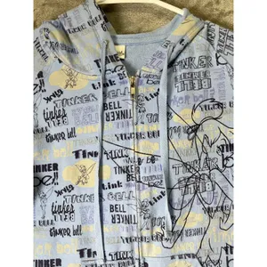 Disneyland Resort Women’s M Blue Graffiti Print Zip Up Hoodie Y2K Baddie Disney thumbnail 2