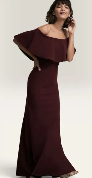 BHLDN Dara Gown Port Wine Size 8 thumbnail 1