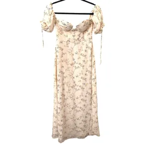 ADEIRLINA Bardot Floral Midi Dress Yellow NWT XS‎ thumbnail 2