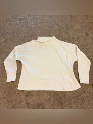 Haven Well Within Women's Cream Mock Neck Pullover Sweatshirt Size Large thumbnail 3
