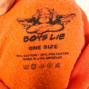 Boys Lie 1-800-Boys-Lie Remix Hoodie One Size Orange Rhinestone Embellishment thumbnail 6