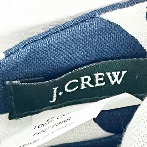 J. CREW 100% Linen Blue White Floral Spaghetti Straps Lined Dress 4 Preppy Boho thumbnail 3