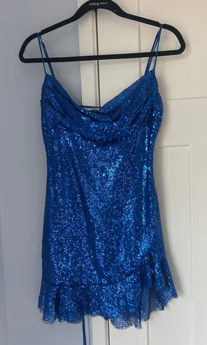 Blue Sequin Mini Dress thumbnail 3