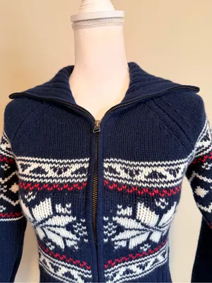 Aritzia TNA Echo Zip-Up knit sweater with a shawl collar wool size small NWT thumbnail 4