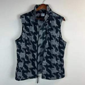 Columbia Vest Womens XL Black Gray Fleece Full Zip Pockets Outdoor Layer Warm thumbnail 8