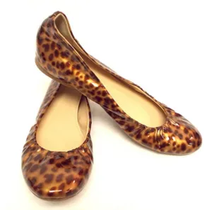 J. Crew patent leather leopard print ballet‎ flats sz 7 thumbnail 1