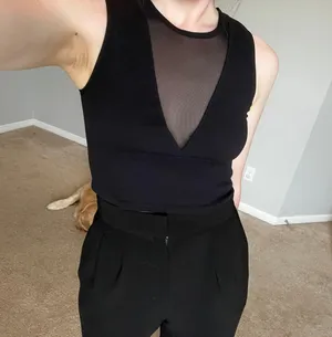 Black Going Out Crop Top Size M thumbnail 2