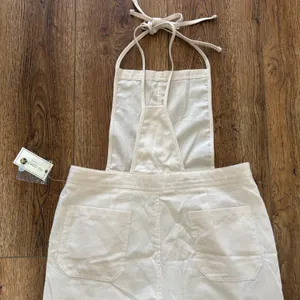 NWT No Comment Womens Cream Wide Leg‎ Overalls Size Large boho cottage cotton thumbnail 7