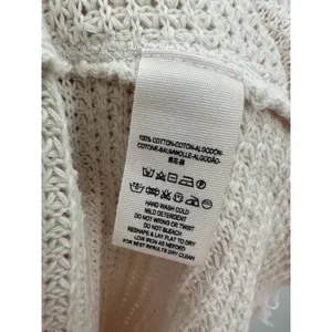 Free People‎ Cream Moonshine V Neck Sweater Cold Shoulder Distressed Small FW26 thumbnail 9