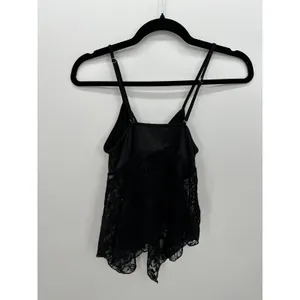 Avidlove Womens Y2K Black Lace Cami Top Fairy Grunge Handkerchief Hem thumbnail 5