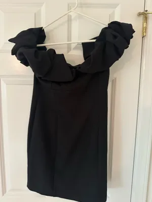 Zara black off the shoulder mini dress thumbnail 2