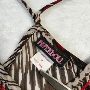 Paperdoll V-Neck Sleeveless Tribal Print Blouse Size M Y2K 90s Festival Bohemian thumbnail 4