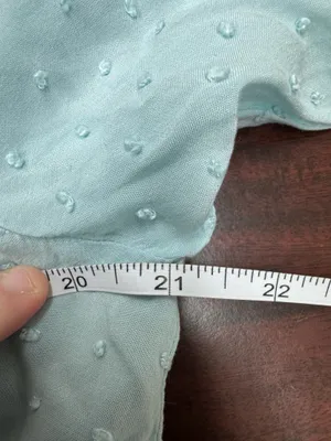 Maeve by Anthropologie Light Blue Rosa Swiss Dot Banded Bottom Blouse- Large thumbnail 7
