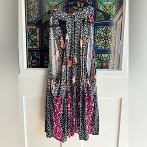 Free People Dream Darlin Tank Top Boho Patchwork Babydoll Large NWOT thumbnail 5