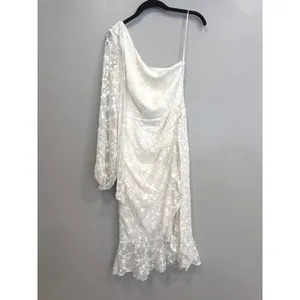 Keepsake The Label White Lace One Shoulder Ruffle Dress XS Retrospect Wedding‎ thumbnail 5