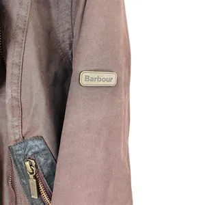 Barbour Women's Ordinance wax coated Jacket in Brown shearling lining GUC thumbnail 4