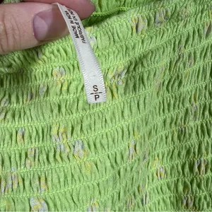Free People Green Floral Marigold Smocked Cropped‎ Top thumbnail 5
