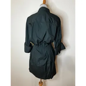Madewell Tucked Mini Shirtdress in Summit Green Pima Cotton Poplin NEW 4 thumbnail 6