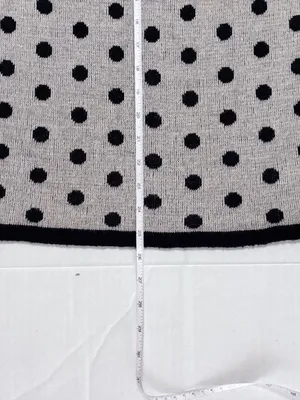 Vintage Polka Dot Knit Wool Blend Pencil Skirt - Size 6 - Tan Black Poka Dots thumbnail 4