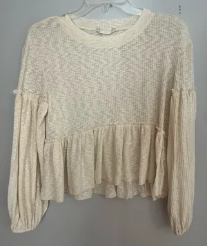 Altar'd State Cream Textured‎ Blouse thumbnail 1