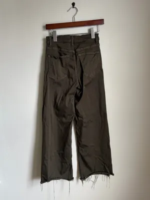 Reformation Olive Green Wide Leg Jeans thumbnail 4
