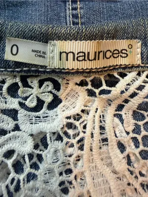 Maurices Lace Back Denim Vest Sleeveless Jean Jacket Boho Festival Y2K Size 0 thumbnail 8