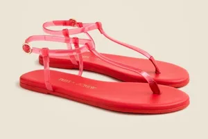 Limited-edition TKEES X J.Crew jelly sandals Vintage Red thumbnail 1