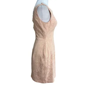 ASOS Dress Peach Pink Floral Lace V-Neck Open Back Formal Wedding Guest Hoco 4 thumbnail 2
