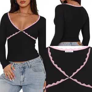 REORIA Lace Trim Long Sleeve Top thumbnail 7