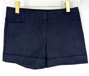 Express Stretch Twill Cuffed Shorts with Wide‎ Waistband Dark Navy Size 6 thumbnail 1
