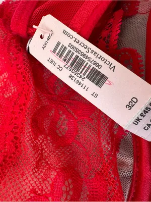 Victoria’s Secret Very Sexy Bow Lace High Neck Unlined Halter Bra – Red/Nude thumbnail 5