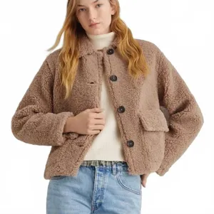 Mango Teen's Shearling-Effect Coat NWT Tan Teens Large thumbnail 1