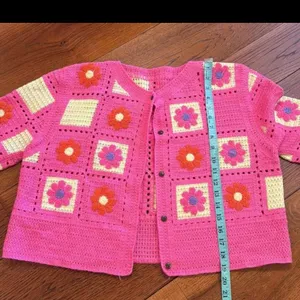 Crochet Floral‎ Knit Cardigan Y2K thumbnail 8