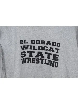El Dorado Wildcat State Girl's Wrestling 2024 Hoodie Gray Front Kangaroo Pouch thumbnail 5
