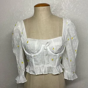 For Love & Lemons Abby Blouse in Ivory corset top Size M thumbnail 3
