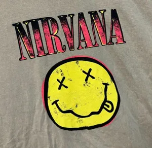 Nirvana Nevermind Tour Dead Eyes Smiley Promo Grunge Tee XL thumbnail 4