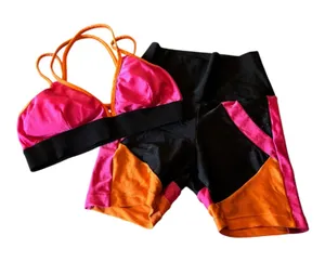 Hope Resort Pink & Orange Activewear Set Top Shorts Size XS thumbnail 1