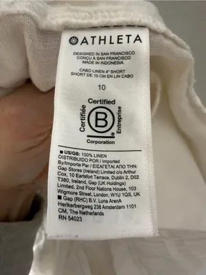 Athleta Cabo Linen 4" Shorts Women's 10 White‎ Elastic Drawstring Waist Pockets thumbnail 4