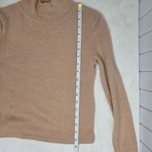 Zara Cozy‎ Crop Tan Mock neck Sweater size S thumbnail 7