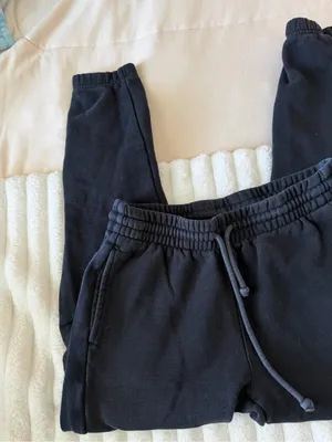 Aritzia TNA Cozy Black Jogger Boyfriend fleece Sweatpants thumbnail 4